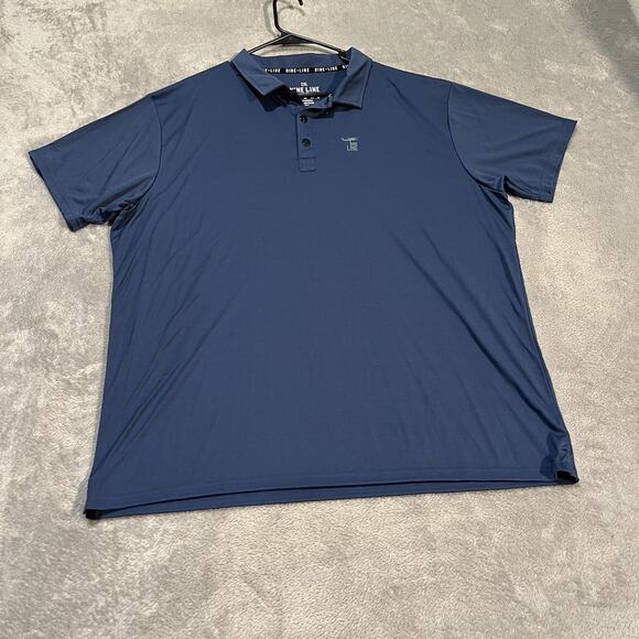 Nine Line Polo Shirt Mens 2XL XXL Blue Short Sleeve Military Casual Golf - Picture 1 of 7